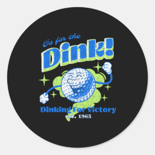 Pickleball vintage go for the dink funny pickball classic round sticker