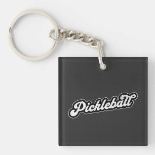 Pickleball Vintage Retro Key Ring