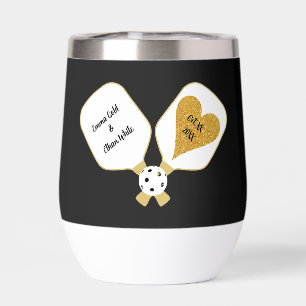 Pickleball Wedding Black and Gold Personalised
