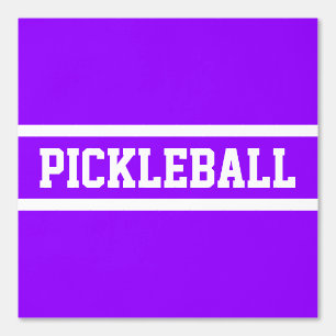 PICKLEBALL White Racing Stripes On Bright Purple Wallpaper