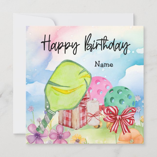 Pickleball with Birthday presents  (Front)