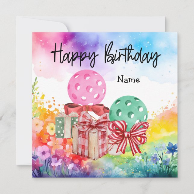 Pickleball with Birthday presents  (Front)