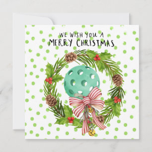 Pickleball with Christmas Frame Holiday Card