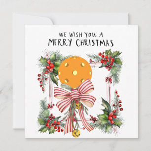 Pickleball with Christmas Frame Holiday Card