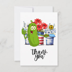 Pickleball  with flowers funny  thank you card