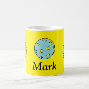 Pickleball with Name on yellow Coffee Mug