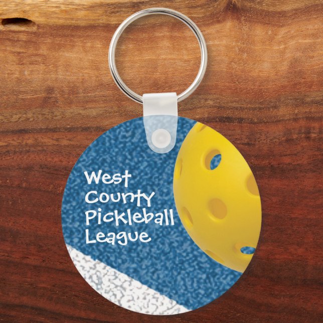 Pickleball with name, team, or league key ring (Front)