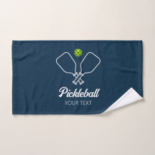 Pickleball with Paddles & Ball Personalised blue Hand Towel