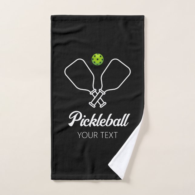 Pickleball with Paddles & Ball Personalised  Hand Towel (Hand Towel)