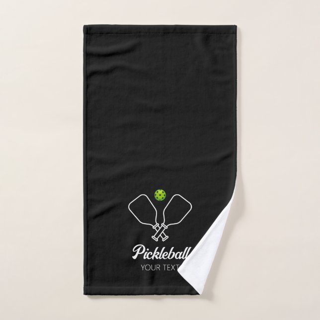 Pickleball with Paddles & Ball Personalised  Hand Towel (Hand Towel)