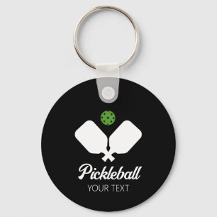 Pickleball with Paddles & Ball Personalised  Key Ring