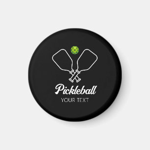 Pickleball with Paddles & Ball Personalised  Magnet