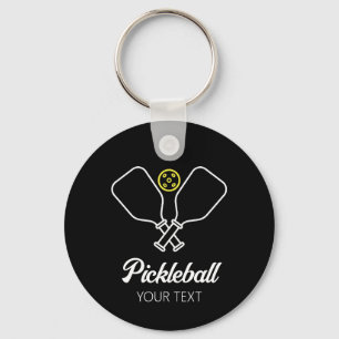 Pickleball with Paddles & Ball Personalized  Key Ring