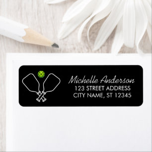 Pickleball with Paddles & Ball  Return Address Label