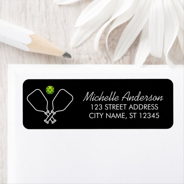 Pickleball with Paddles & Ball  Return Address Return Address Label (Insitu)
