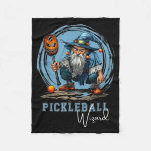 Pickleball wizard funny fantasy sports art fleece blanket