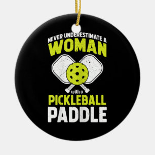 Pickleball Woman Funny Pickleball Player Gift Ceramic Ornament