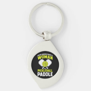 Pickleball Woman Funny Pickleball Player Gift Key Ring