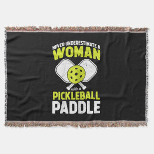 Pickleball Woman Funny Pickleball Player Gift Throw Blanket
