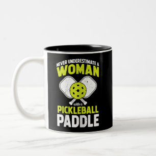 Pickleball Woman Funny Pickleball Player Gift Two-Tone Coffee Mug