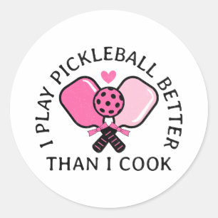 Pickleball Women Funny Quote Classic Round Sticker