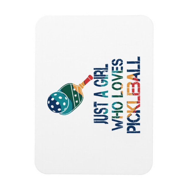 Pickleball women rainbow  magnet (Vertical)