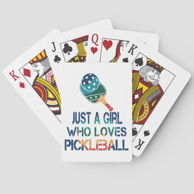 Pickleball women rainbow  playing cards (Back)