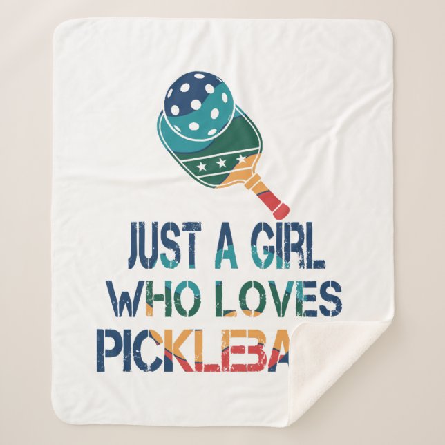 Pickleball women rainbow  sherpa blanket (Front)