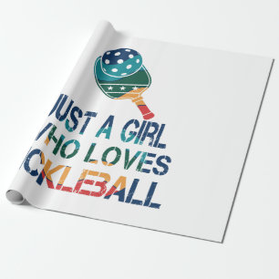 Pickleball women rainbow  wrapping paper