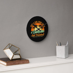 Pickleball women sunshine round clock