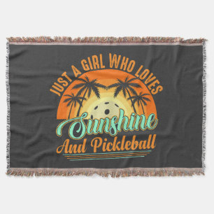 pickleball women sunshine throw blanket