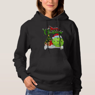 Pickleball   Xmas Decorations Santa Pickleball Chr Hoodie