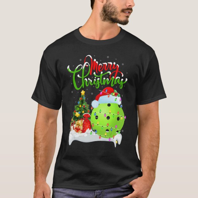 Pickleball   Xmas Decorations Santa Pickleball Chr T-Shirt (Front)