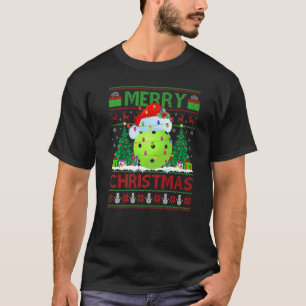 Pickleball  Xmas Tree Ugly Santa Pickleball Christ T-Shirt