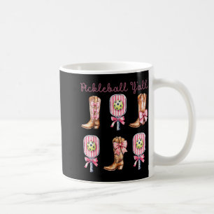 Pickleball y'all western boots and paddle funny coffee mug