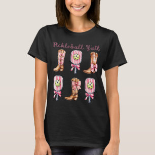 Pickleball y'all western boots and paddle funny T-Shirt