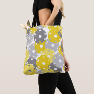 💛Pickleball - yellow, grey on white, 2021 colou Tote Bag