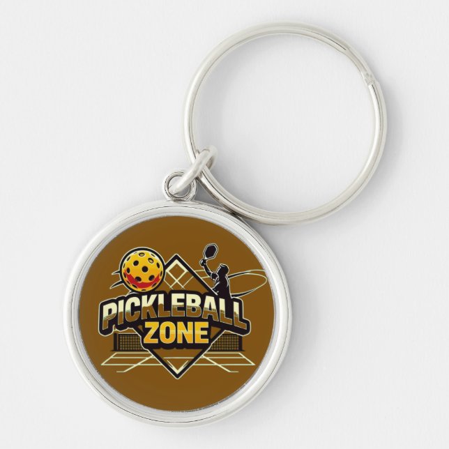Pickleball Zone - Perfect for Passionate Players Key Ring (Front)