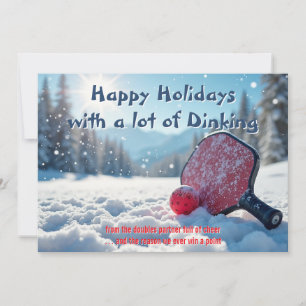 Pickleball🎅Cheer & Clears on Snowy Sides Holiday Card