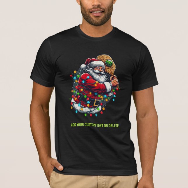 Pickleballer Santa Decoration Pickleball Player T-Shirt (Front)