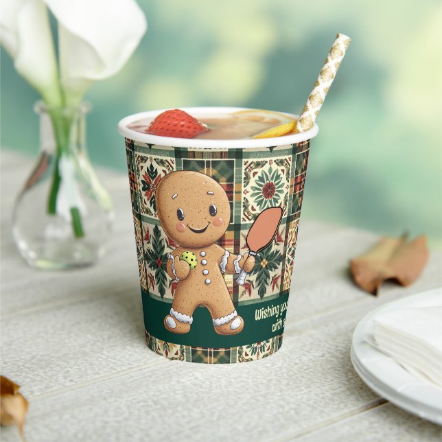  Pickleball🎄Gingerbread Dink Paper Cups (Insitu)