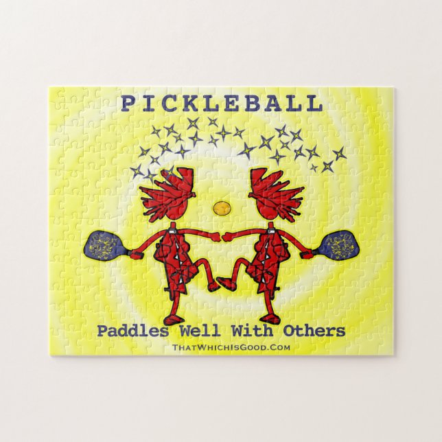 Pickleballl Paddles Well With Others Jigsaw Puzzle (Horizontal)
