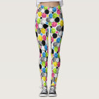 Pickleballs on a grid and white backgroud Leggings