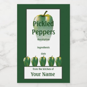 Pickled Bell Peppers Green 2x3 Food Label