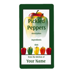 Pickled Peppers Cook's Canning Label