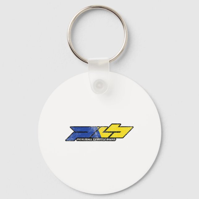 Picklell Distressed Design Blue Yellow Ukraine  Key Ring (Front)