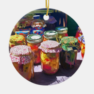 Pickles and Jellies Ceramic Ornament