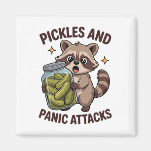 Pickles And Panic Attacks Funny Racoon Mental Hea Magnet