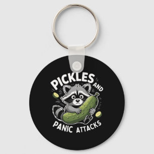 Pickles And Panic Attacks Mental Health Retro Racc Key Ring