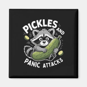 Pickles And Panic Attacks Mental Health Retro Racc Magnet